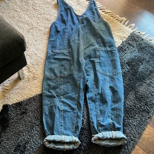 Free People denim overalls